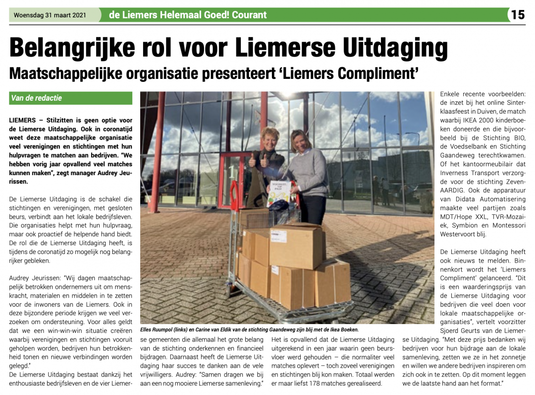 Nieuwe plannen, het ‘Liemers Compliment’